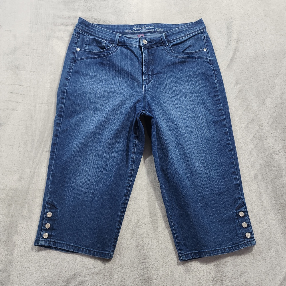Gloria Vanderbilt Shorts Womens 12 Blue Sasha Skimmer Denim Slimming Casual
